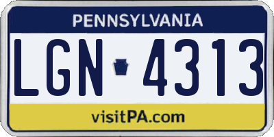 PA license plate LGN4313