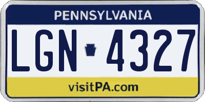 PA license plate LGN4327