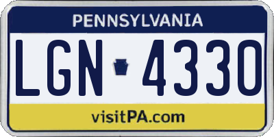 PA license plate LGN4330