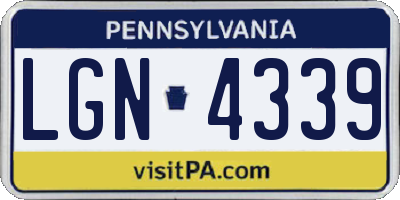 PA license plate LGN4339
