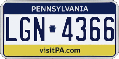 PA license plate LGN4366