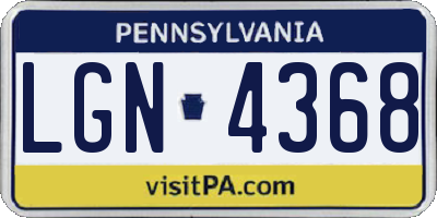 PA license plate LGN4368