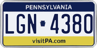 PA license plate LGN4380