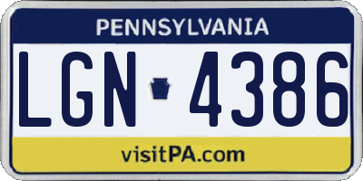 PA license plate LGN4386