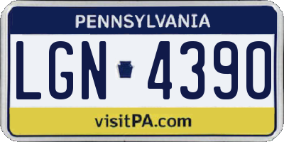 PA license plate LGN4390