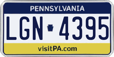 PA license plate LGN4395