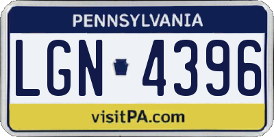 PA license plate LGN4396