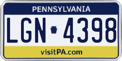 PA license plate LGN4398