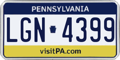 PA license plate LGN4399