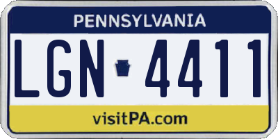 PA license plate LGN4411