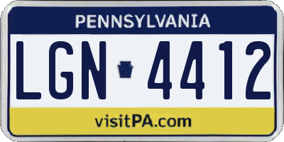 PA license plate LGN4412