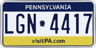 PA license plate LGN4417