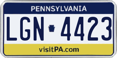 PA license plate LGN4423