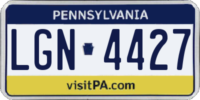 PA license plate LGN4427