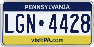 PA license plate LGN4428