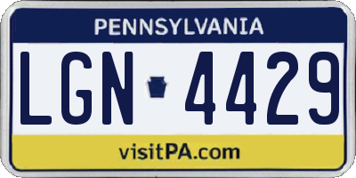 PA license plate LGN4429