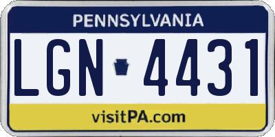 PA license plate LGN4431