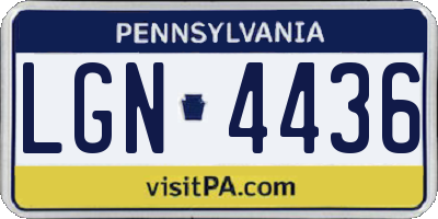 PA license plate LGN4436