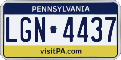 PA license plate LGN4437