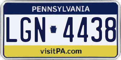 PA license plate LGN4438