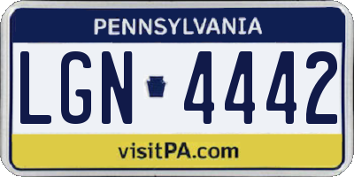 PA license plate LGN4442
