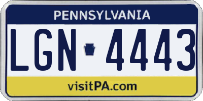 PA license plate LGN4443