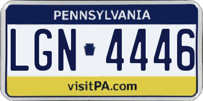 PA license plate LGN4446