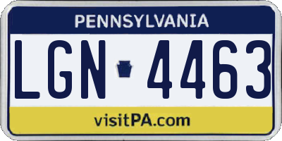 PA license plate LGN4463