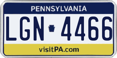 PA license plate LGN4466