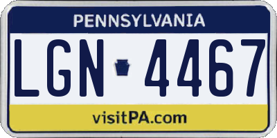 PA license plate LGN4467