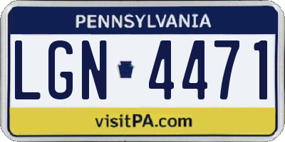PA license plate LGN4471