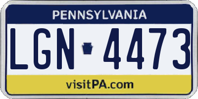 PA license plate LGN4473