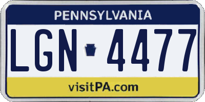 PA license plate LGN4477