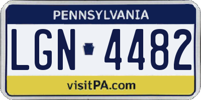 PA license plate LGN4482