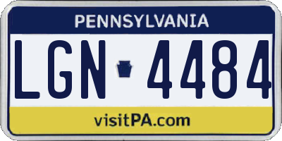 PA license plate LGN4484