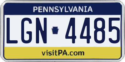 PA license plate LGN4485