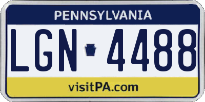PA license plate LGN4488