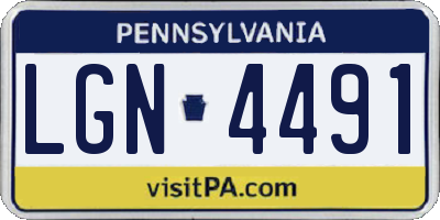PA license plate LGN4491