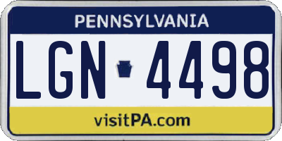 PA license plate LGN4498