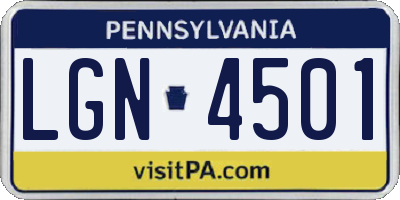 PA license plate LGN4501