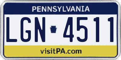 PA license plate LGN4511