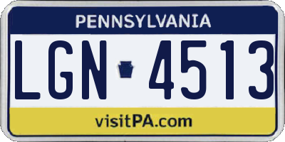 PA license plate LGN4513