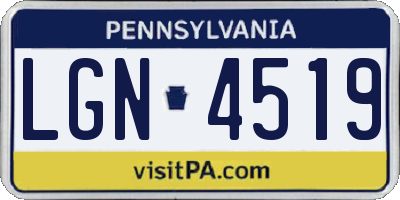 PA license plate LGN4519