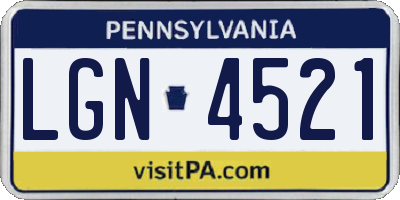 PA license plate LGN4521