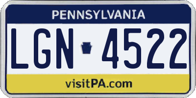 PA license plate LGN4522
