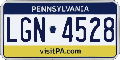 PA license plate LGN4528
