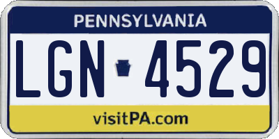 PA license plate LGN4529