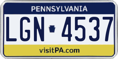 PA license plate LGN4537