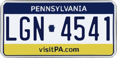PA license plate LGN4541