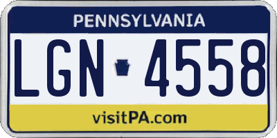 PA license plate LGN4558